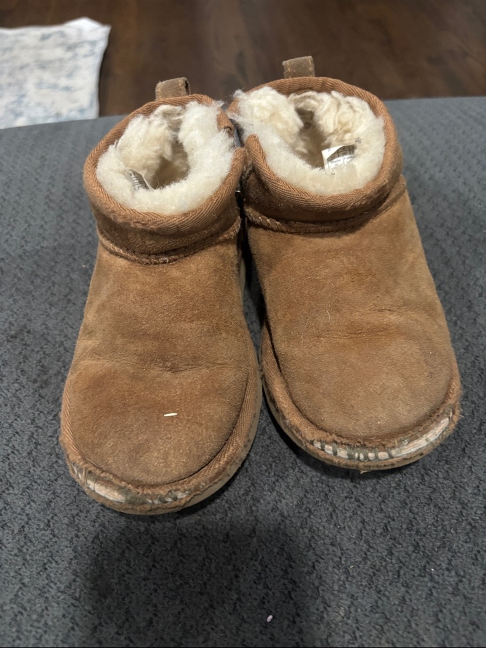 👟3/$10 - UGG Tan Slip-On Boots with Treaded Rubber Soles